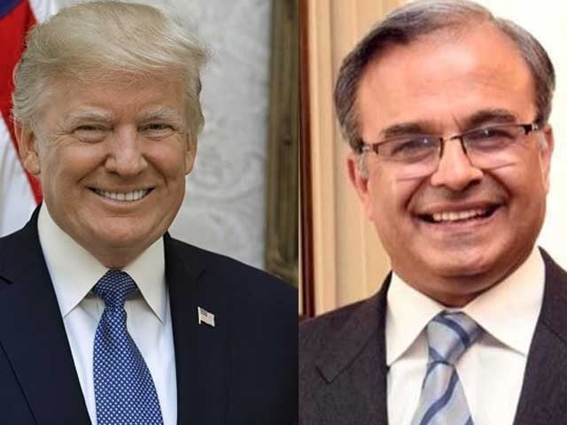 pakistani ambassador to the us dr asad majeed khan and us president donald trump photo file representational image pakistani ambassador to the us dr asad majeed khan and us president donald trump photo file representational image