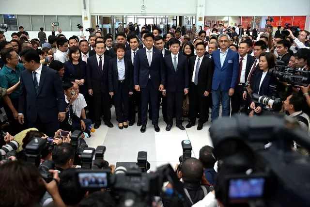thai raksa chart party leader preechapol pongpanich and members of his party arrive at the constitutional court in bangkok thailand photo reuters thai raksa chart party leader preechapol pongpanich and members of his party arrive at the constitutional court in bangkok thailand photo reuters