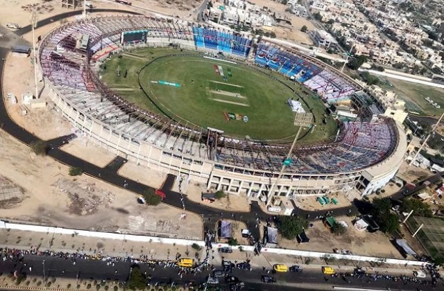 an aerial view of karachi s national stadium photo app an aerial view of karachi s national stadium photo app