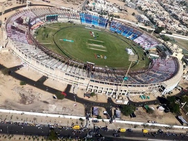 an aerial view of karachi s national stadium photo app an aerial view of karachi s national stadium photo app