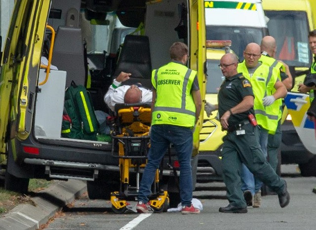 an injured person is loaded into an ambulance following a shooting at the al noor mosque in christchurch new zealand march 15 2019 photo reuters an injured person is loaded into an ambulance following a shooting at the al noor mosque in christchurch new zealand march 15 2019 photo reuters
