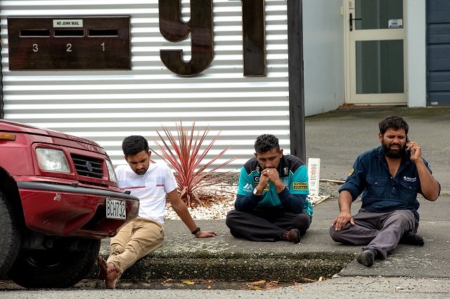 grieving members of the public following a shooting at the al noor mosque in christchurch new zealand photo reuters