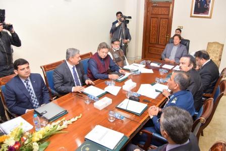 prime minister imran khan being briefed on the draft of new aviation policy 2019 by secretary aviation shahrukh nusrat at pm office on thursday here federal minister for aviation mohammedmian soomro and federal information minister fawad chaudhry also present on the occasion high officials of pm secretariat aviation division and pakistan civil aviation authority attended the session photo express