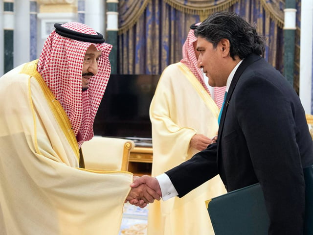 king salman hopes ambassador ejaz will play key role in further enhancing relations between the two countries photo express