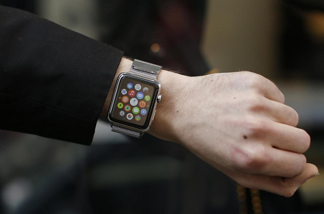 a customer presents his apple watch after buying it at a store in paris france april 24 2015 photo reuters a customer presents his apple watch after buying it at a store in paris france april 24 2015 photo reuters