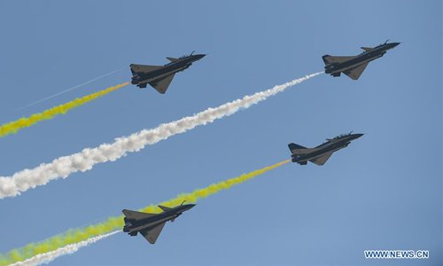 china 039 s bayi aerobatic team perform at the 12th china international aviation and aerospace exhibition airshow china in zhuhai south china 039 s guangdong province on nov 6 2018 the air show opend on tuesday photo xinhua