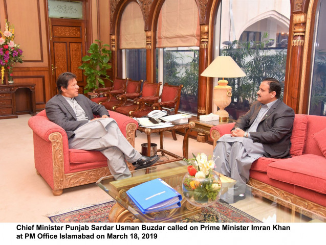 chief minister punjab sardar usman buzdar calls on prime minister imran khan at the pm office islamabad on march 18 2019 photo pid chief minister punjab sardar usman buzdar calls on prime minister imran khan at the pm office islamabad on march 18 2019 photo pid