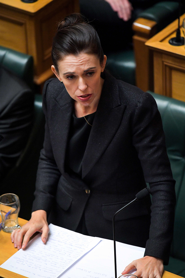 new zealand prime minister jacinda ardern speaks at the parliament session in wellington photo afp