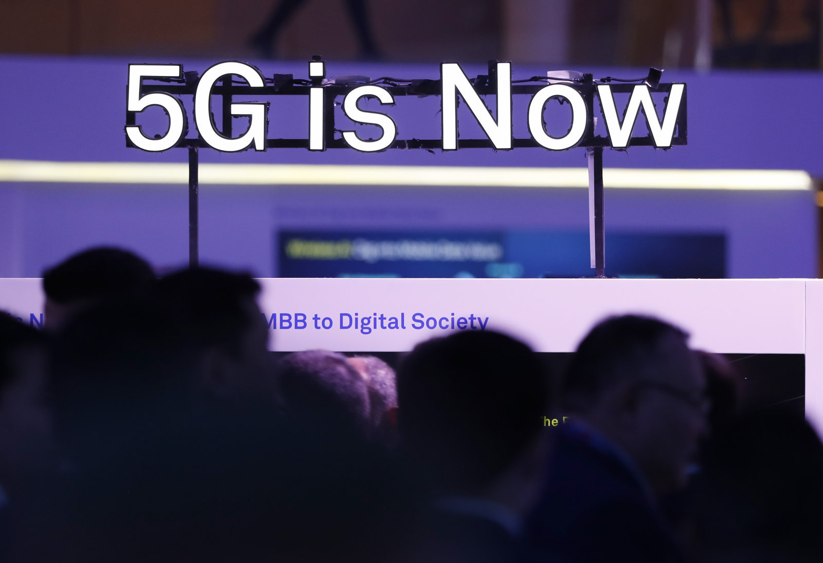 a 5g logo is displayed at the mobile world congress in barcelona spain photo reuters