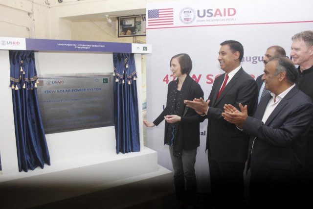 us consul general inaugurates solar power system at punjab vocational training institute photo express us consul general inaugurates solar power system at punjab vocational training institute photo express