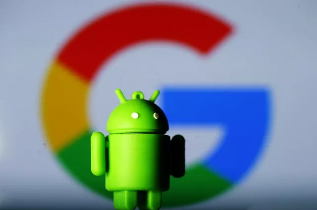 a 3d printed android mascot bugdroid is seen in front of a google logo in this illustration taken july 9 2017 photo reuters a 3d printed android mascot bugdroid is seen in front of a google logo in this illustration taken july 9 2017 photo reuters