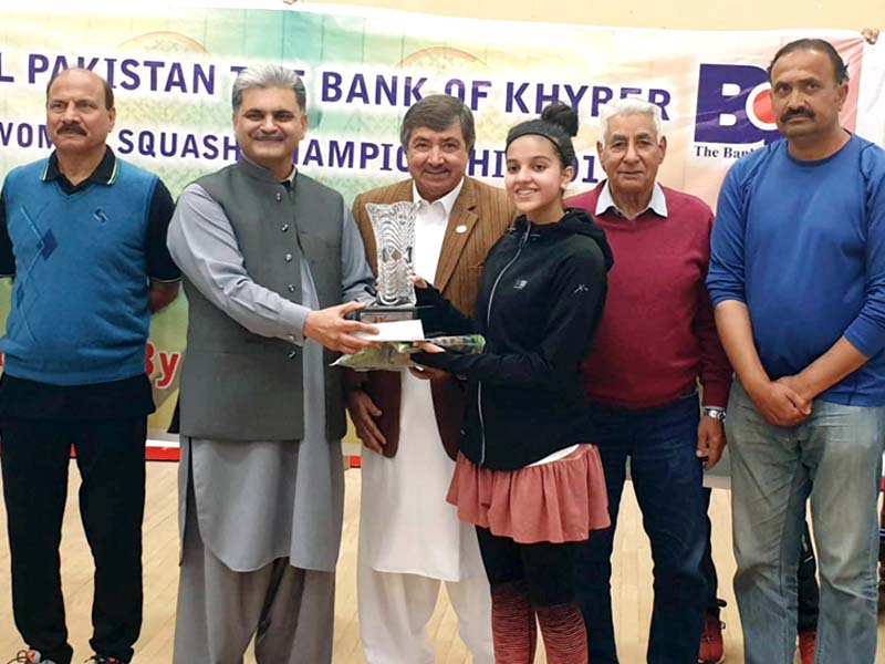 amnna fayyaz wins bank of khyber squash trophy