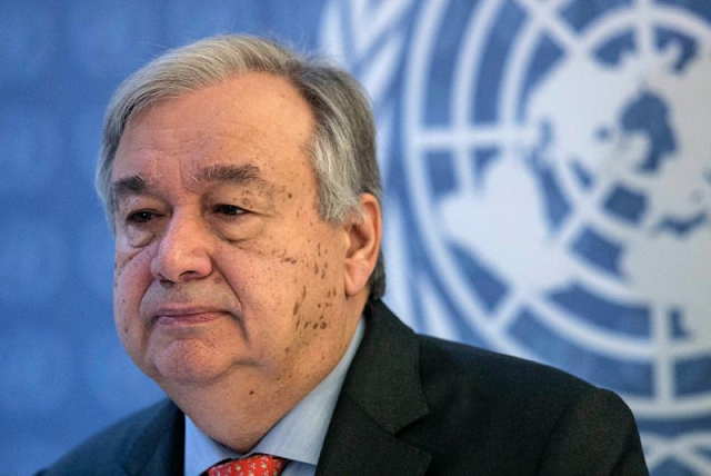 un secretary general antonio guterres was speaking on the sidelines of an african union summit in ethiopia 039 s capital addis ababa photo afp