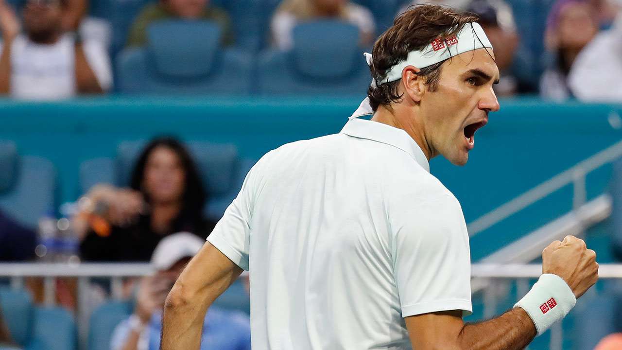 three times miami champion federer finished with 38 winners but had to overcame 41 unforced errors to defeat albot who earned an ovation from the crowd for his efforts photo reuters