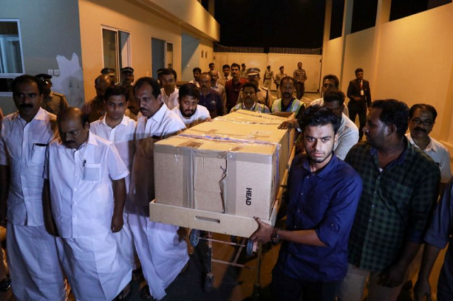 the body of ansi alibava who was killed during the new zealand mosque attacks is carried upon arrival at cochin international airport in kerala india photo afp