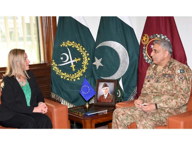 federica mogherini meets general qamar javed bajwa at ghq photo ispr federica mogherini meets general qamar javed bajwa at ghq photo ispr