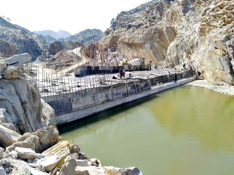 a view of under construction gandao dam photo express