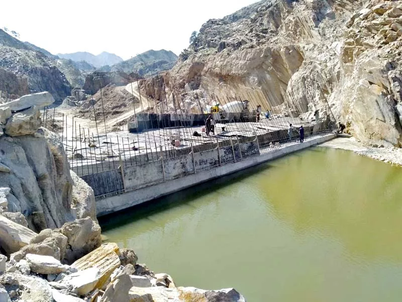 a view of under construction gandao dam photo express a view of under construction gandao dam photo express