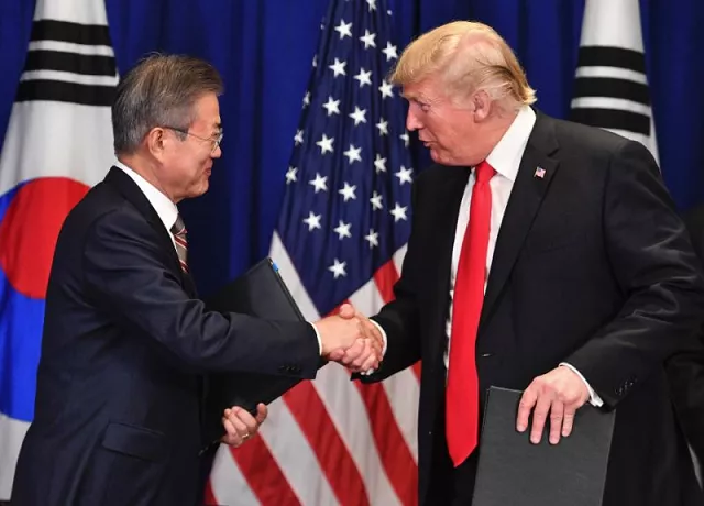 us president donald trump and south korean president moon jae in will meet in april in washington photo afp us president donald trump and south korean president moon jae in will meet in april in washington photo afp