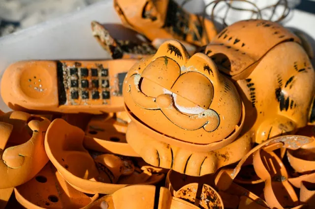 the group had long suspected a lost shipping container was to blame for the plastic pieces of the novelty landline phones that have plagued the northern finistere beaches photo afp the group had long suspected a lost shipping container was to blame for the plastic pieces of the novelty landline phones that have plagued the northern finistere beaches photo afp