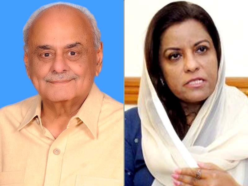 brig retd ijaz shah left and ppp secretary information nafisa shah photo file