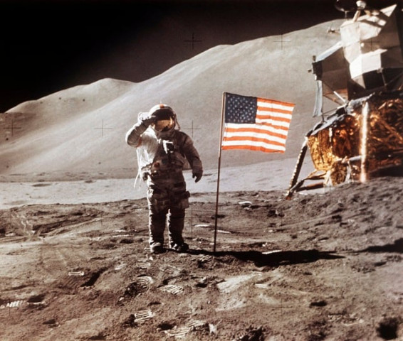 apollo 15 lunar module pilot james b irwin salutes while standing beside the fourth american flag planted on the surface of the moon on tuesday march 26 2019 vice president mike pence called for landing astronauts on the moon within five years photo nasa apollo 15 lunar module pilot james b irwin salutes while standing beside the fourth american flag planted on the surface of the moon on tuesday march 26 2019 vice president mike pence called for landing astronauts on the moon within five years photo nasa
