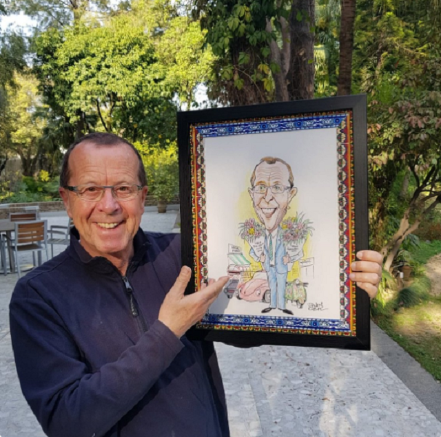 german envoy shares image of himself made by cartoonist as a farewell gift on twitter photo twitter martinkobler