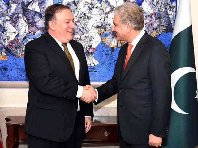 shah mehmood qureshi mike pompeo have telephonic conversation fo photo express file