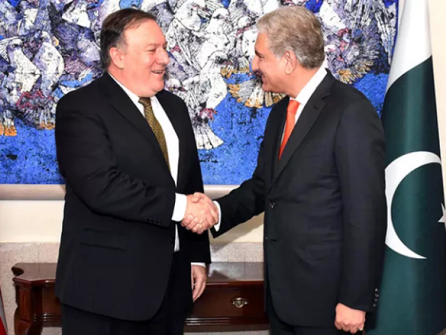 shah mehmood qureshi mike pompeo have telephonic conversation fo photo express file shah mehmood qureshi mike pompeo have telephonic conversation fo photo express file