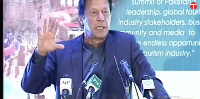 imran khan addresses addresses pakistan tourism summit in islamabad on wednesday screen grab