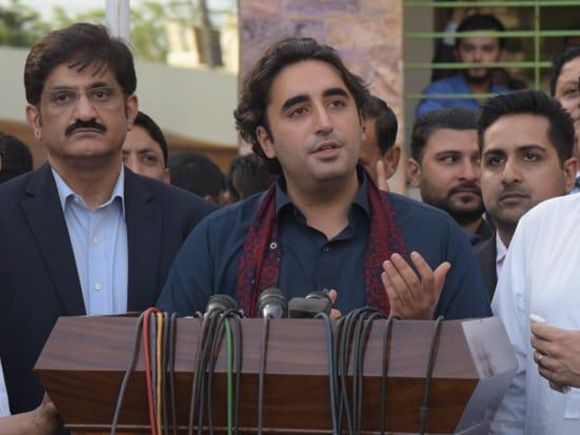 ppp chairman bilawal bhutto zardari addressing the media in karachi on saturday photo ppp media cell