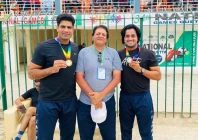 arshad nadeem left fayyaz bukhari centre and mohammad yasir sultan right pose for photograph after the athletes won medals for wapda at the quetta national games in 2023 photo the express tribune arshad nadeem left fayyaz bukhari centre and mohammad yasir sultan right pose for photograph after the athletes won medals for wapda at the quetta national games in 2023 photo the express tribune