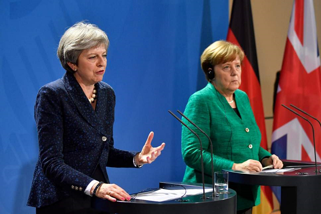 german chancellor angela merkel and british prime minister theresa may photo afp