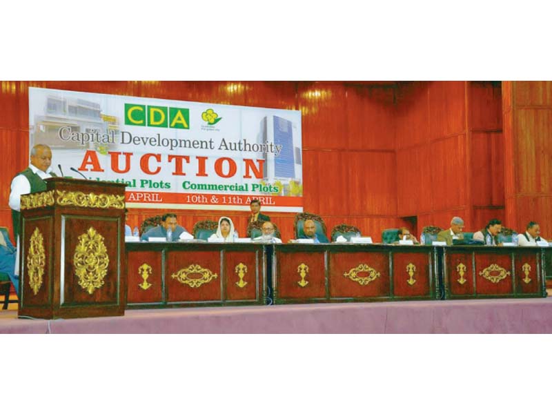 view of cda auction of plots at the jinnah convention centre in islamabad photo express