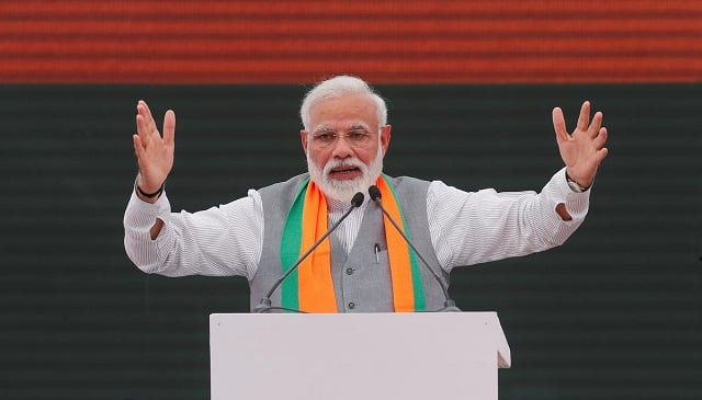 indian prime minister narendra modi gestures as he speaks after releasing india 039 s ruling bharatiya janata party bjp 039 s election manifesto for the april may general election in new delhi india april 8 2019 photo reuters indian prime minister narendra modi gestures as he speaks after releasing india 039 s ruling bharatiya janata party bjp 039 s election manifesto for the april may general election in new delhi india april 8 2019 photo reuters