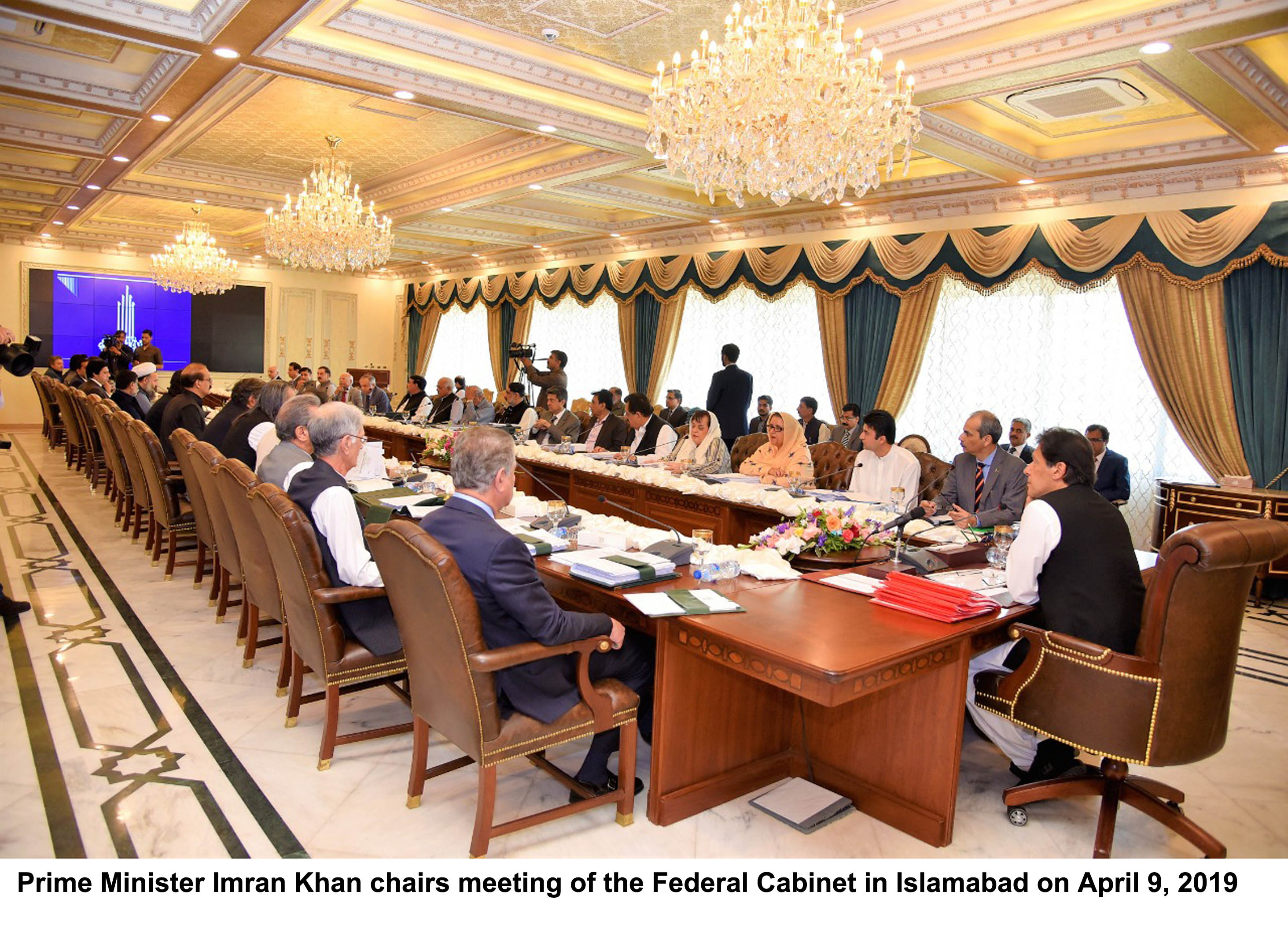 prime minister imran khan chairs meeting of the federal cabinet in islamabad on april 9 2019 photo pid