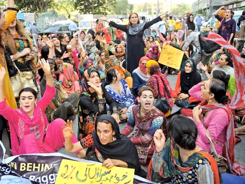 scores of transgender persons protested the sindh government s ban on beggary and shouted slogans outside the karachi press club kpc on wednesday photo afp scores of transgender persons protested the sindh government s ban on beggary and shouted slogans outside the karachi press club kpc on wednesday photo afp
