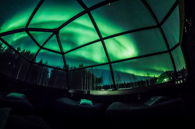 the aurora borealis northern lights is seen in the sky over arctic snowhotel in rovaniemi finland february 28 2019 photo reuters