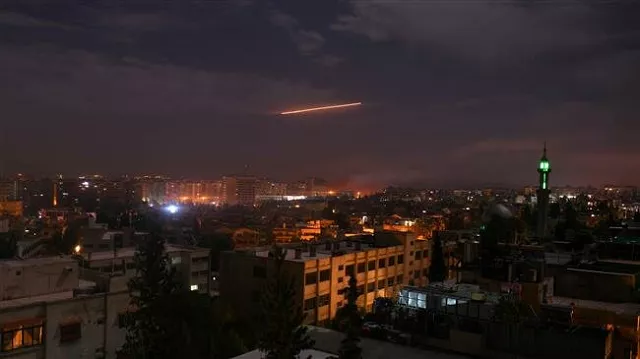 a file photo taken early on january 21 2019 shows syrian air defense batteries responding to israeli missiles targeting damascus photo afp a file photo taken early on january 21 2019 shows syrian air defense batteries responding to israeli missiles targeting damascus photo afp