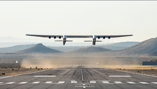 the mega jet carried out its maiden voyage over the mojave desert photo afp