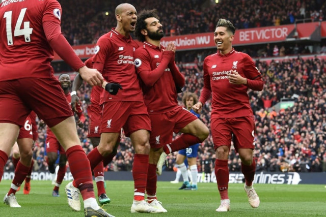 any liverpool nerves had been wiped away by jubilant celebrations and soon after salah blew the roof off anfield with a moment of pure genius photo afp any liverpool nerves had been wiped away by jubilant celebrations and soon after salah blew the roof off anfield with a moment of pure genius photo afp