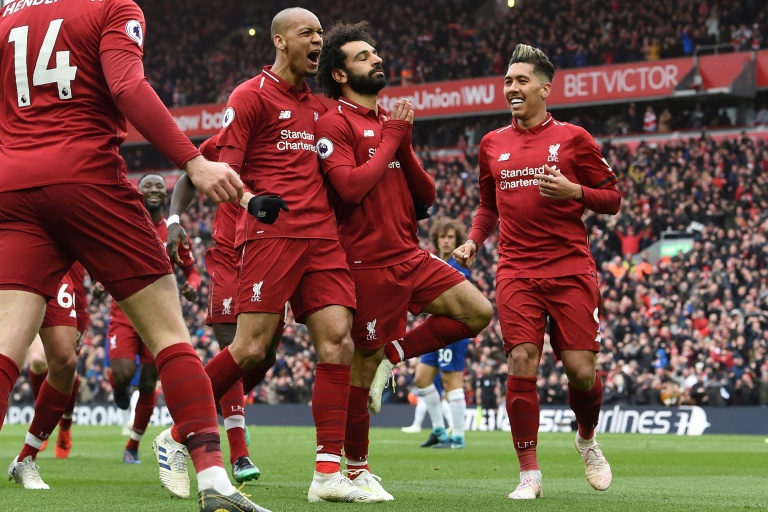 any liverpool nerves had been wiped away by jubilant celebrations and soon after salah blew the roof off anfield with a moment of pure genius photo afp