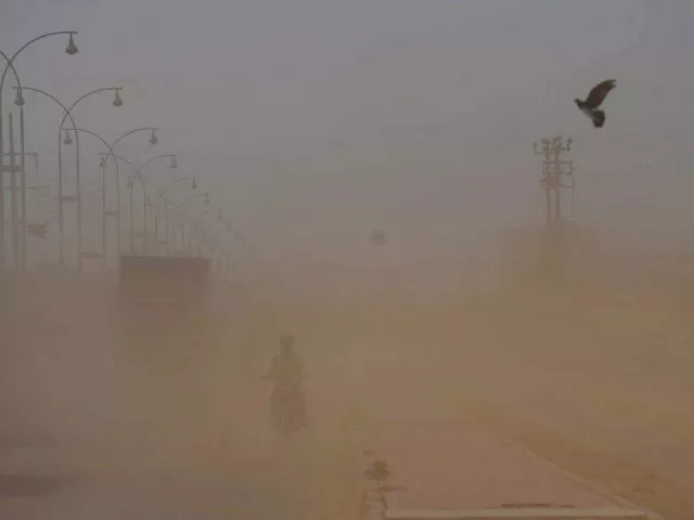 during the event of dust storms mud particles get mixed with the air and pollute the atmosphere photo file during the event of dust storms mud particles get mixed with the air and pollute the atmosphere photo file