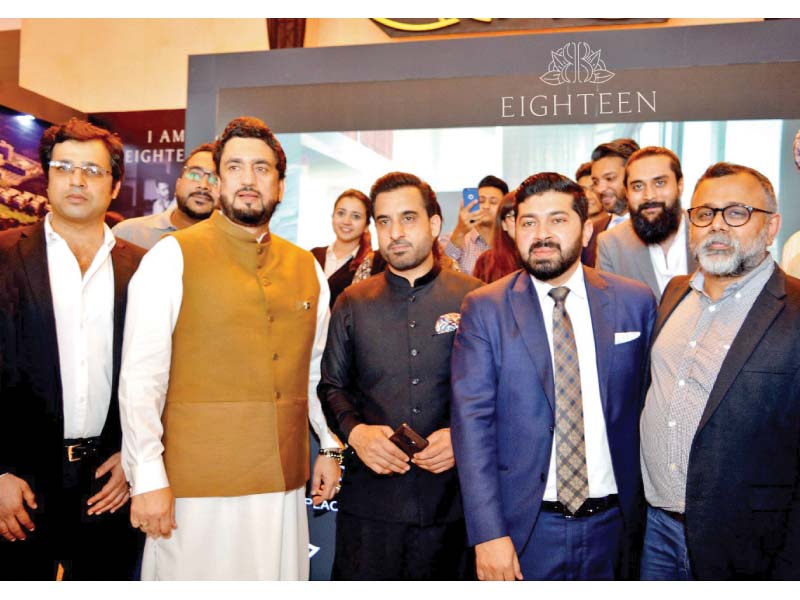 eighteen senior marketing director graana ceo and federal state minister for interior visiting eighteen stall at graana expo 2019 photo express