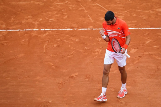sigh of relief the world number one djokovic was relieved to avoid defeat in his first match of the clay season photo afp