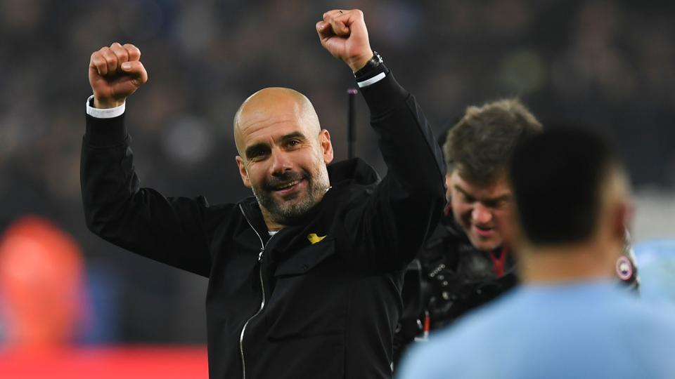 guardiola hopes the pain of city 039 s champions league exit will push them to make amends by winning the premier league and the fa cup final against watford to complete a treble photo afp