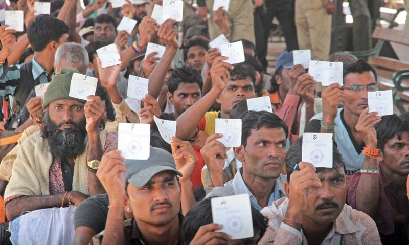 indian fishermen at the cantt station before the departure for lahore photo express file