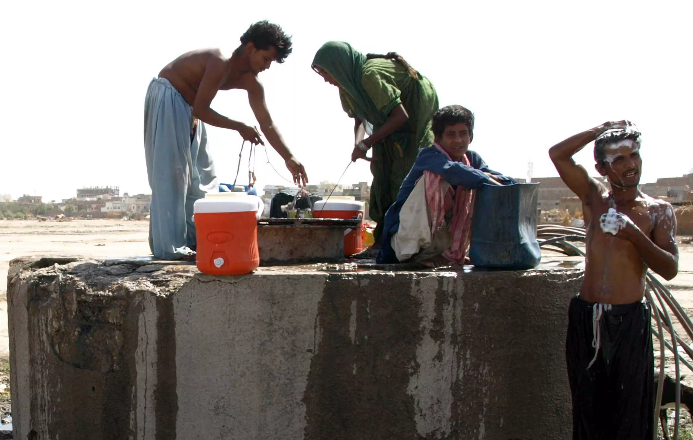 local residents led by ayaz latif palijo protested the water shortage photo file local residents led by ayaz latif palijo protested the water shortage photo file
