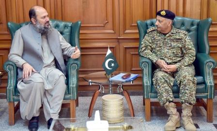 chief minister jam kamal exchanges views with commander coast rear admiral fayyaz gilani at cm secretariat in quetta photo express