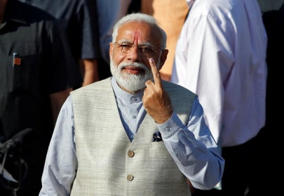 indian pm modi votes in third phase of mammoth general election indian pm modi votes in third phase of mammoth general election